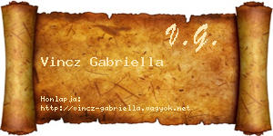 Vincz Gabriella névjegykártya